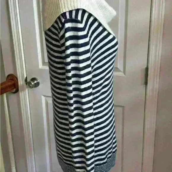 Vineyard Vines Sweater Long Sleeve Navy & Cream Striped Angora/Cashmere Women S - Picture 7 of 9